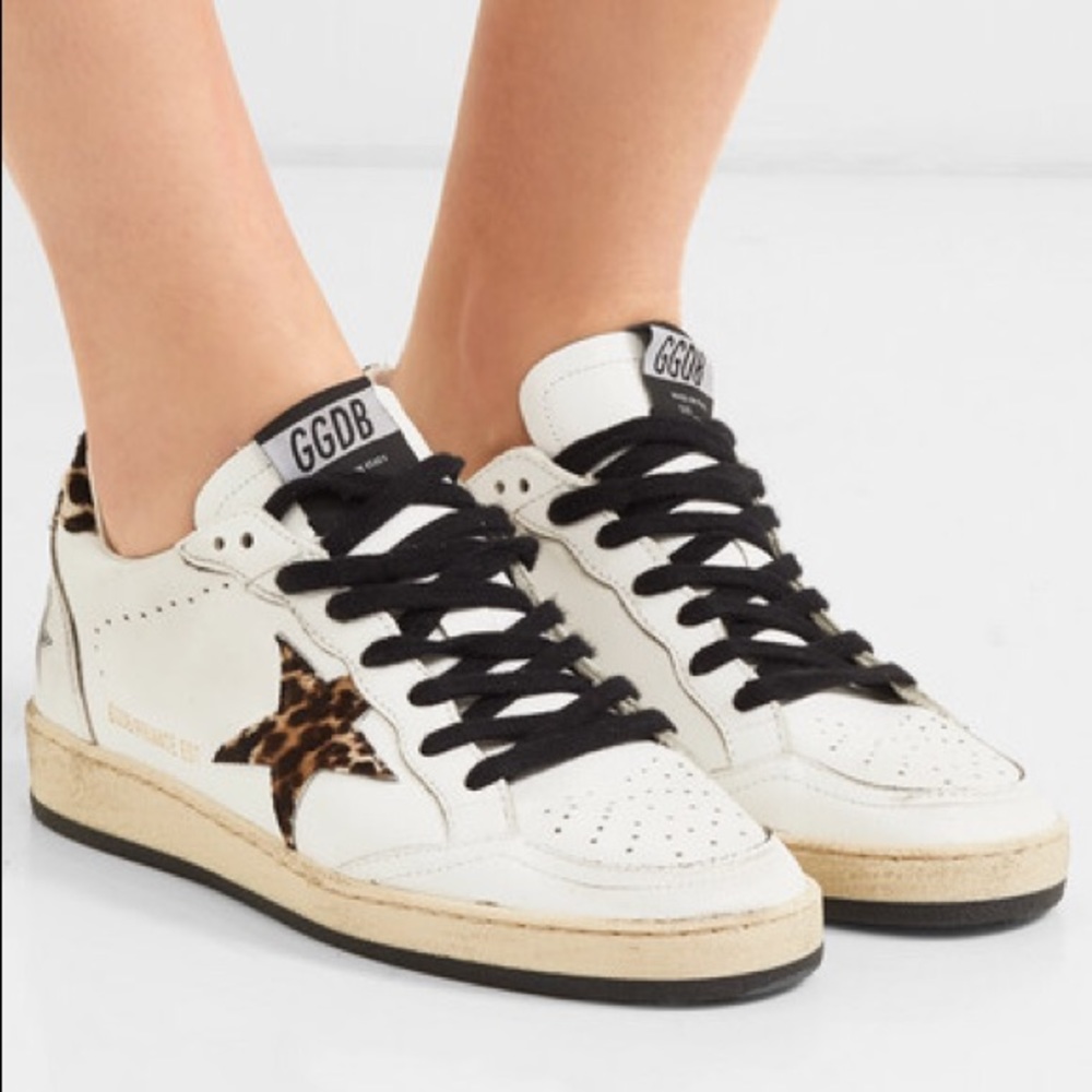 NIB Golden Goose ballstar leopard print sneakers
